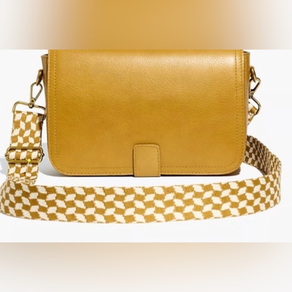 Madewell Handbags - NWT Madewell The Transport Flap Shoulder Bag: Checkerboard Webbing Strap Edition